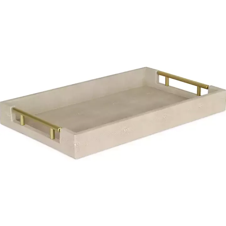 Faux Leather Ivory Tray