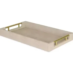 Faux Leather Ivory Tray