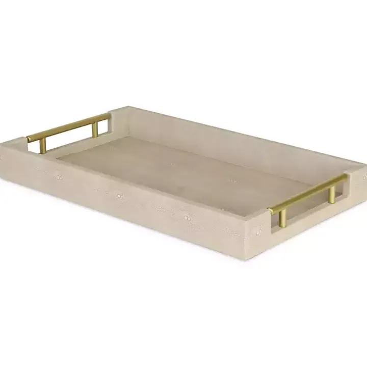 Faux Leather Ivory Tray
