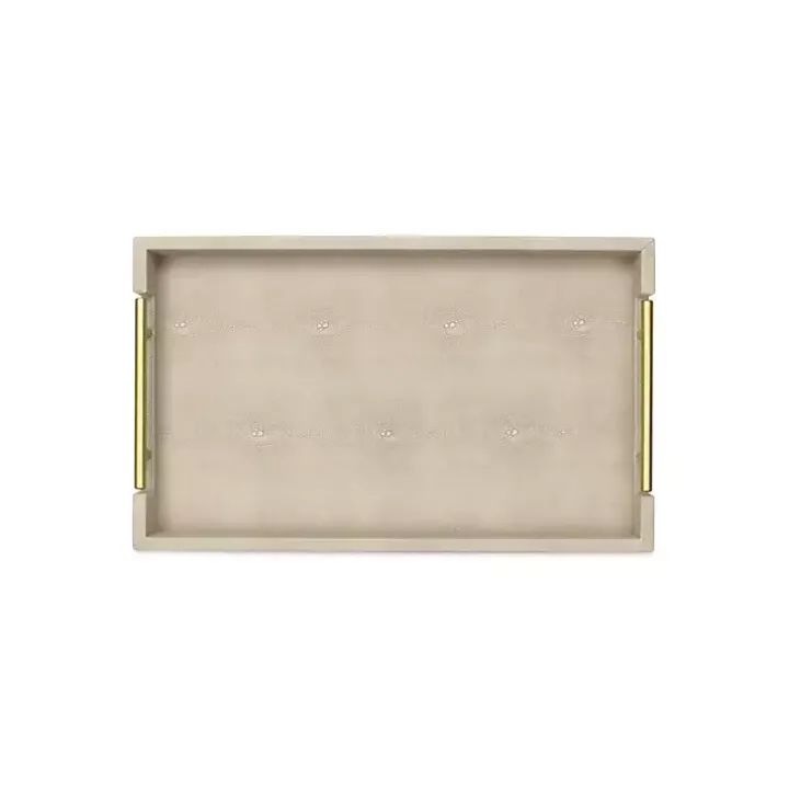 Faux Leather Ivory Tray