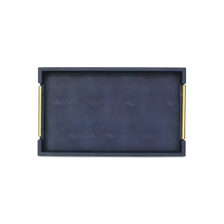 Faux Leather Navy Blue Tray