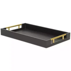 Faux Leather Snakeskin Black Tray