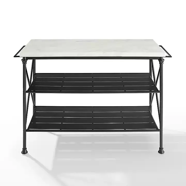 Faux Marble Top 3-Tier Melody Kitchen Island