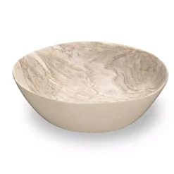 Faux Wood Melamine Serving Bowl