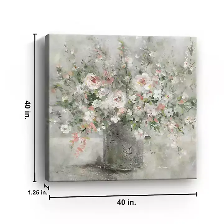 Felicitous Floral Canvas Art Print, 40X40 in.