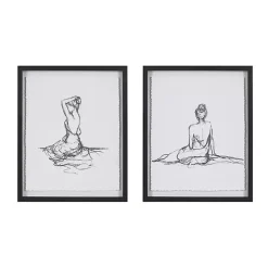 Feminine Figures Framed Art Prints, Set of 2