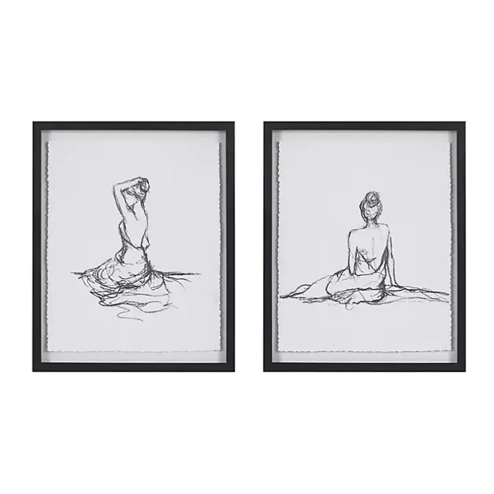 Feminine Figures Framed Art Prints, Set of 2