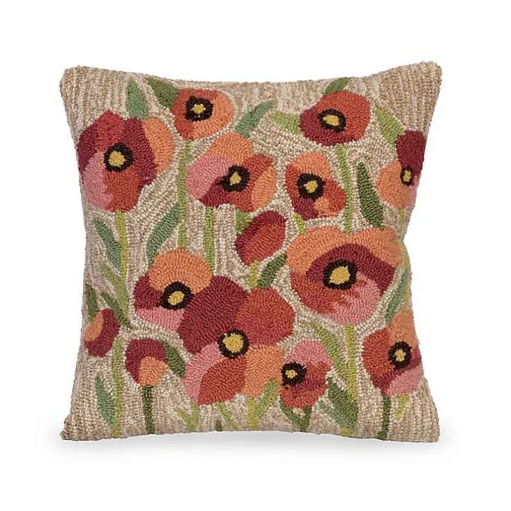 Field of Dreams Hand Hooked Outdoor Throw Pillow
