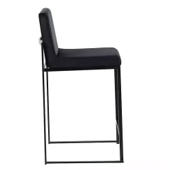 Fiji Black Velvet Counter Stools, Set of 3