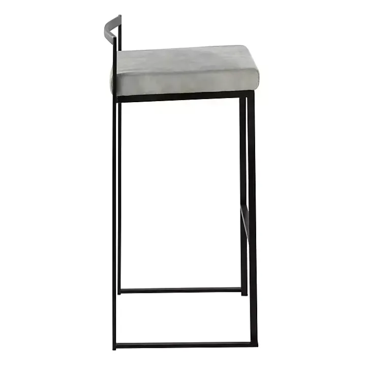 Fiji Gray Stackable Bar Stools, Set of 2