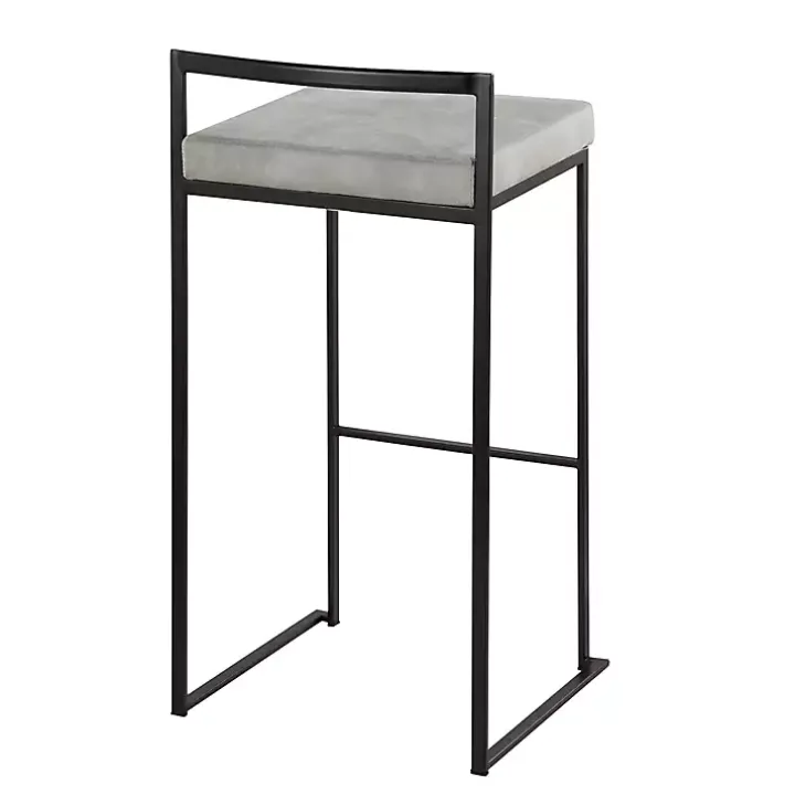 Fiji Gray Stackable Bar Stools, Set of 2