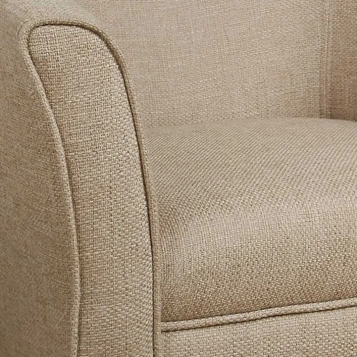 Flax Brown Modern Barrel Accent Chair