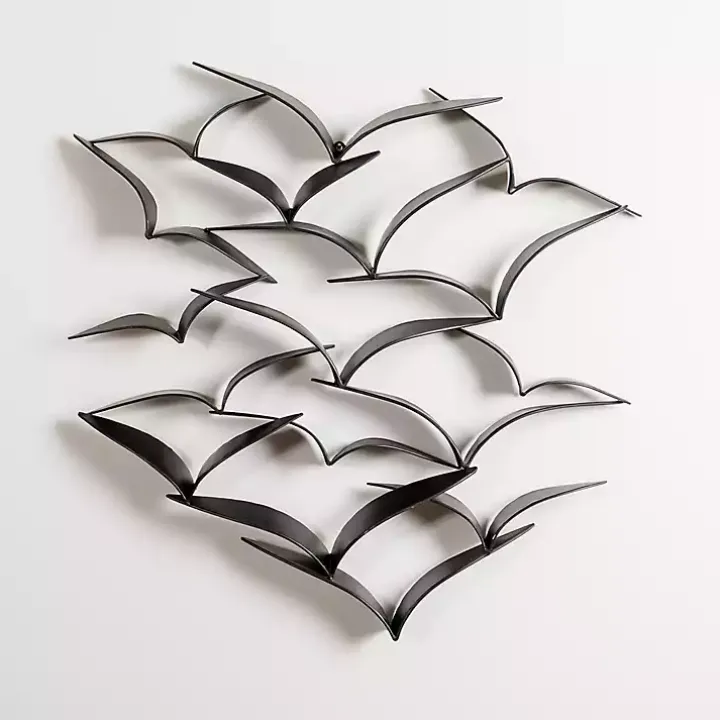 Flock of Birds Black Metal Wall Plaque