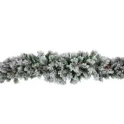 Flocked Angel Pine and Pinecones Garland