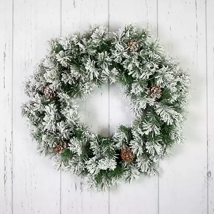 Flocked Angel Pine Wreath