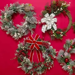 Flocked Eucalyptus and Berry Christmas Wreath