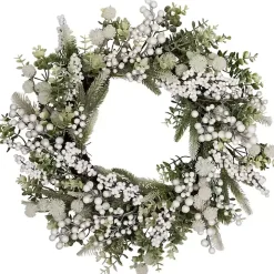 Flocked Eucalyptus and Pine Christmas Wreath