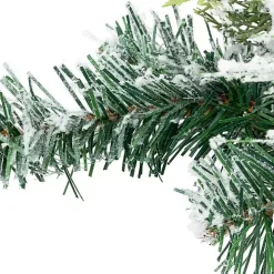Flocked Pine and Ornament Candle Centerpiece