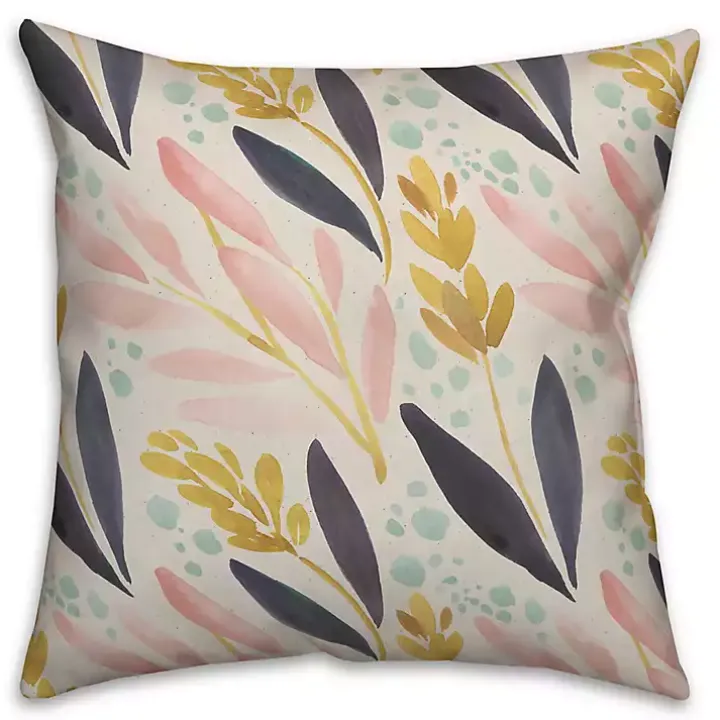 Floral and Wheat Pillow