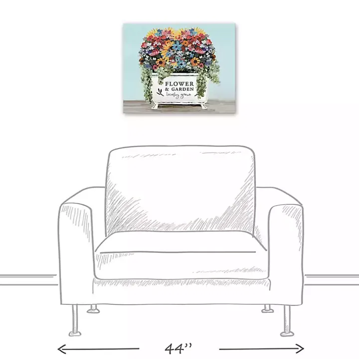 Floral Bathtub Canvas Art Print