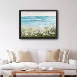 Floral Coast Black Framed Canvas Art Print