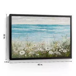 Floral Coast Black Framed Canvas Art Print