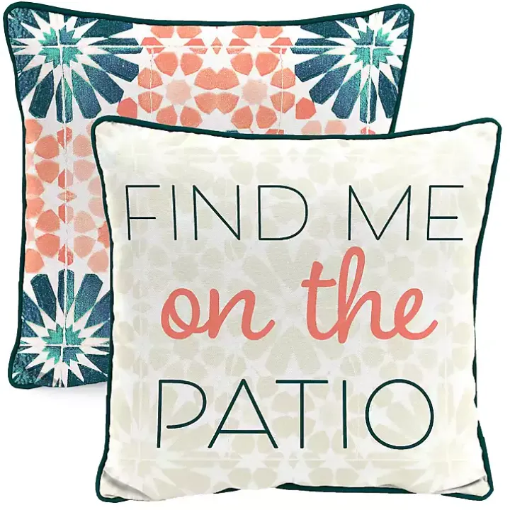Floral Find Me on the Patio Outdoor Pillow
