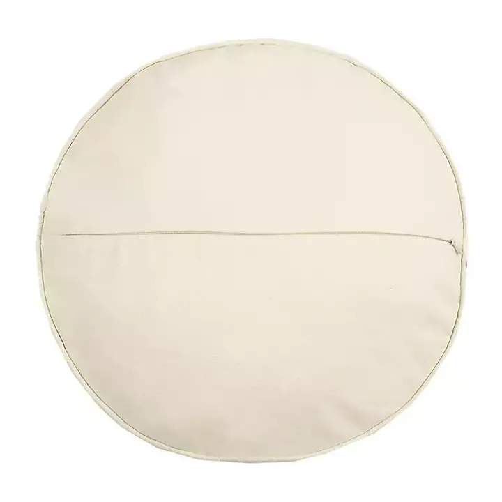 Floral Frenchie Embroidered Round Pillow
