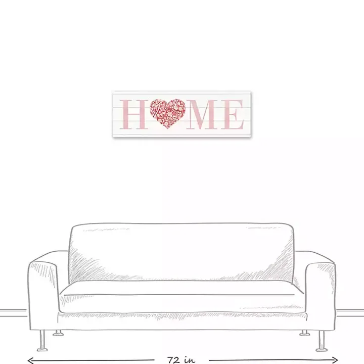 Floral Heart Home Canvas Art Print
