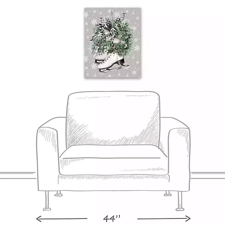 Floral Ice Skates Canvas Art Print