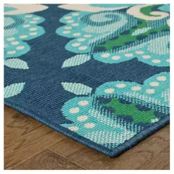 Floral Medallion Jenn Outdoor Rug, 5x7