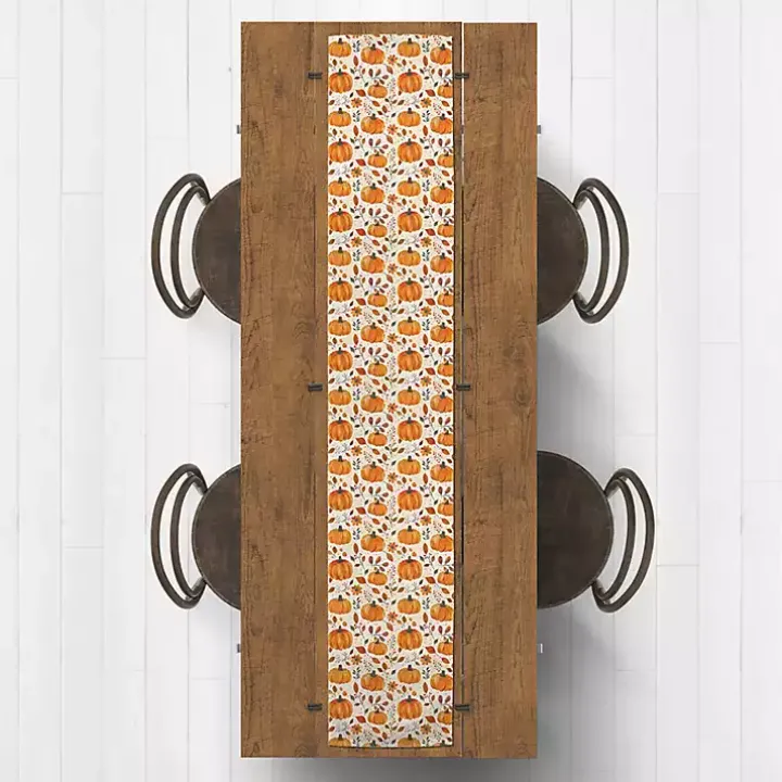 Floral Pumpkin Patch Table Runner, 90 in.