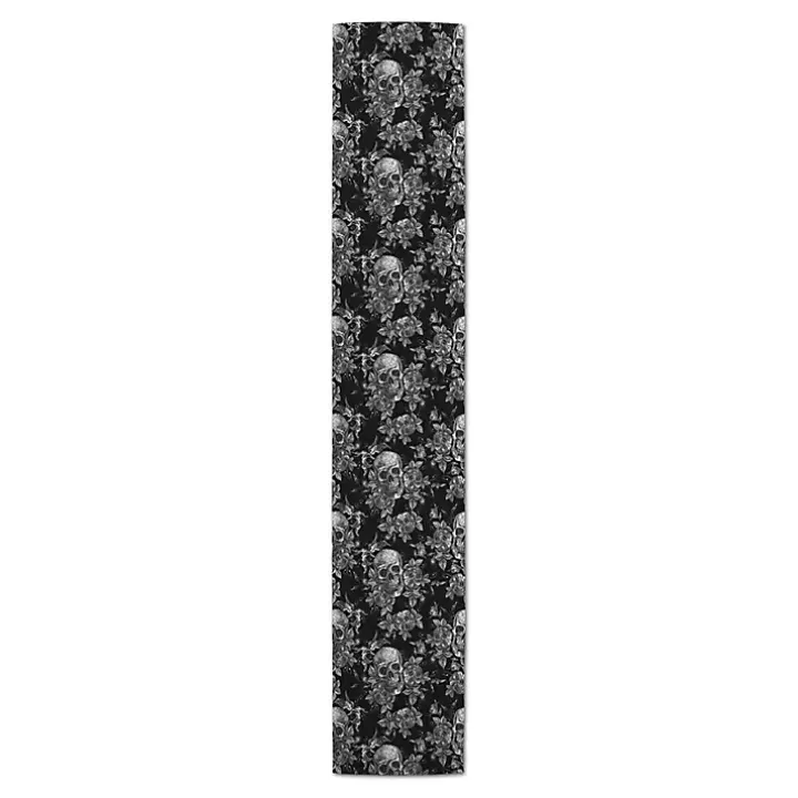 Floral Skulls Halloween Table Runner