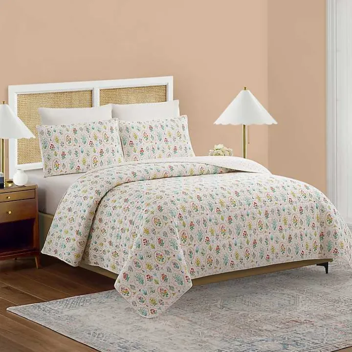 Floral Wallpaper 3-pc. Full/Queen Quilt Set