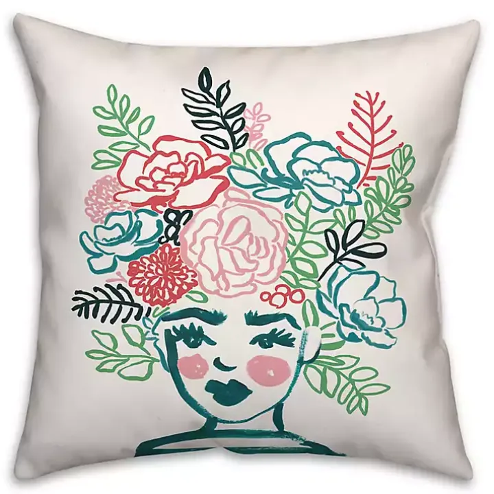 Flower Crown Outdoor Pillow