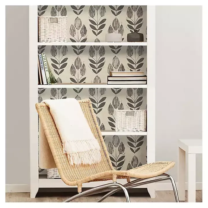 Folk Tulip Peel and Stick Wallpaper