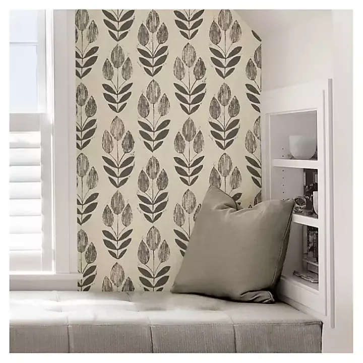 Folk Tulip Peel and Stick Wallpaper