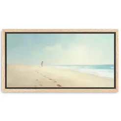 Footprints On The Sand Framed Canvas Art Print