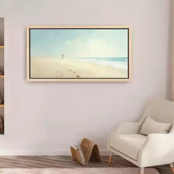 Footprints On The Sand Framed Canvas Art Print