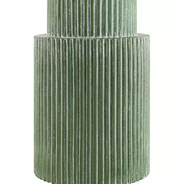 Forest Green Ribbed Table Lamp