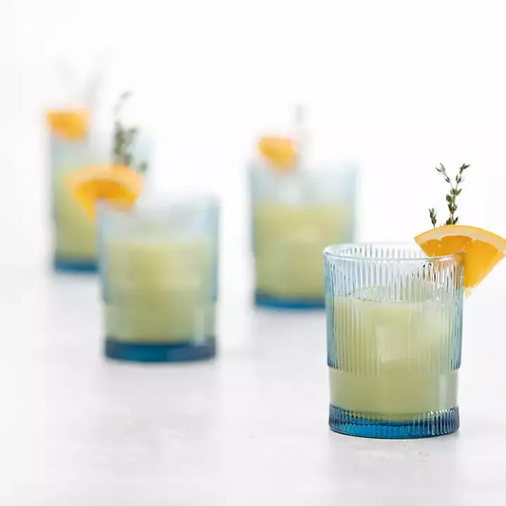 Fortessa Blue NoHo Tall Glasses, Set of 4