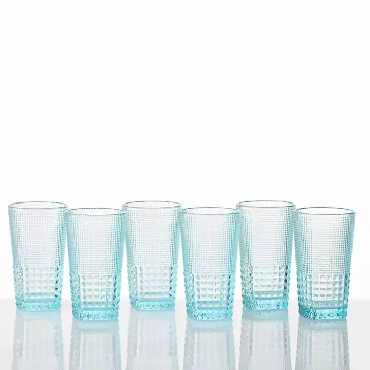 Fortessa Pool Blue Malcolm Tall Glasses, Set of 6