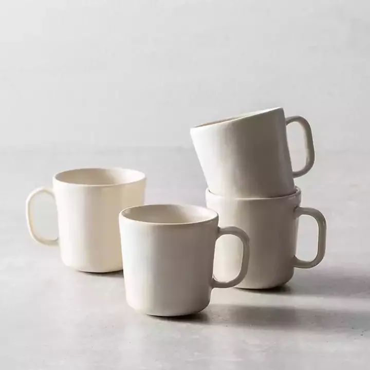 Fortessa Sand Ceramic Mugs, Set of 4