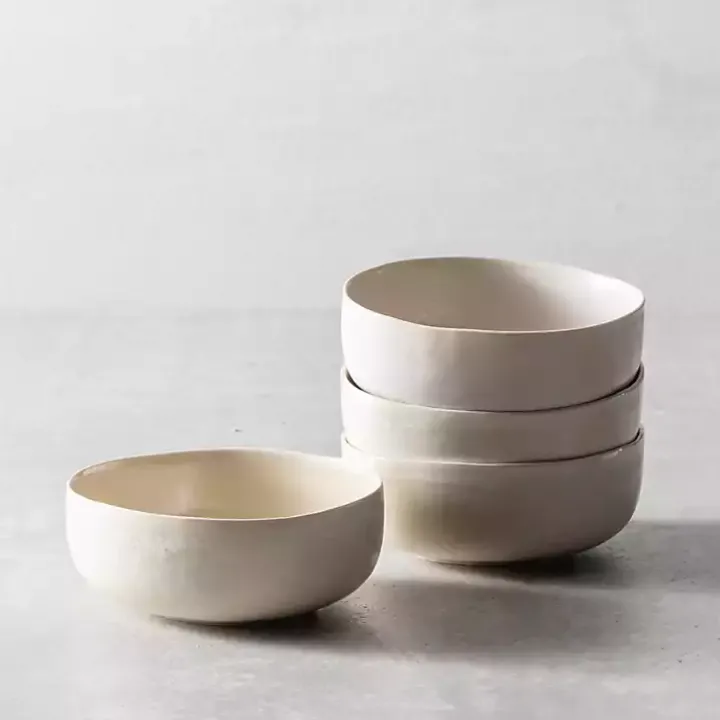 Fortessa Sand Ceramic Soup Bowls, Set of 4