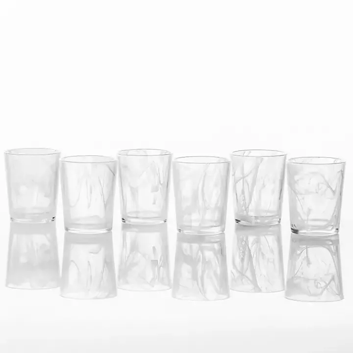 Fortessa White Swirl Glasses, Set of 6