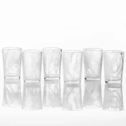 Fortessa White Swirl Tall Glasses, Set of 6