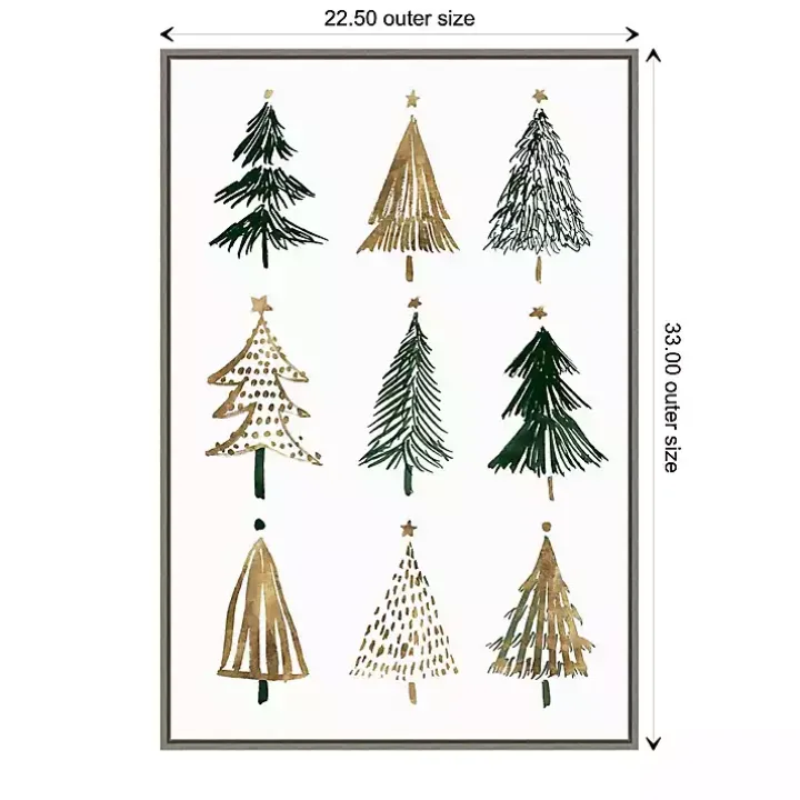 Framed Christmas Trees Canvas Art Print