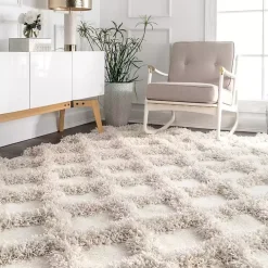 Francis Diamond Shaggy Area Rug, 6x9