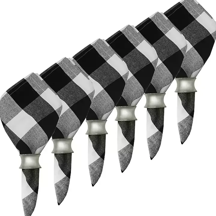 Franklin Black Gingham Napkins, Set of 6