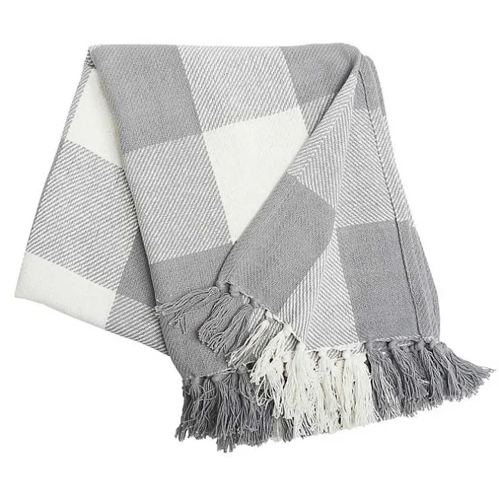 Franklin Gray Buffalo Check Throw